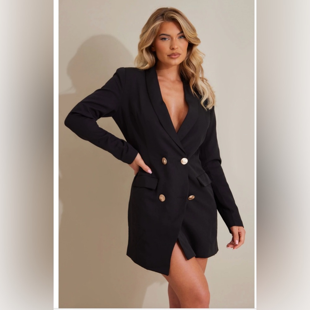PrettyLittleThing Blazer Dress Black XS